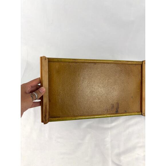 Vintage Reverse Painted Glass Wooden Serving Tray Southwestern Art Desert Couple - Picture 9 of 14